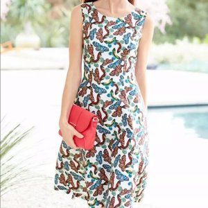 Talbots Butterfly Fit and Flare A-line Dress Sz 14